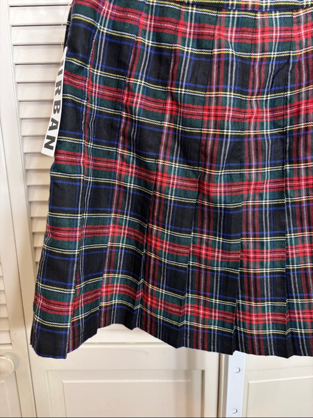 NWT Urban Outfitters Mary Red Tartan Plaid Pleated Mini Skirt Large - Picture 10 of 12